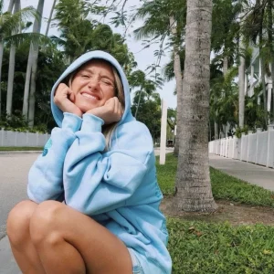 Everything Comes in Waves Hoodie in Blue | Fragment Clothing - View 2