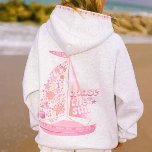 “Chase the Sun” Relaxed Hoodie in Heather Cloud | Fragment Clothing Streetwear