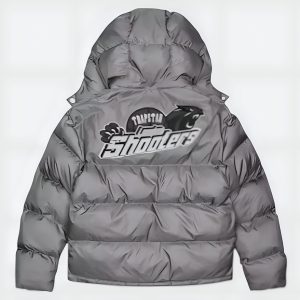 Trapstar Shooters Hooded Puffer Grey | Fragment Clothing Streetwear - View 2