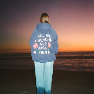 Blue Dandy All My Friends Luxe Oversized Hoodie | Fragment Clothing Streetwear