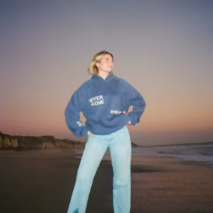 Blue Dandy All My Friends Luxe Oversized Hoodie | Fragment Clothing Streetwear - View 2