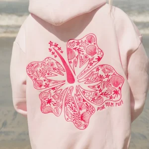 Hawaii Hibiscus Hoodie in Blush | Fragment Clothing - View 2