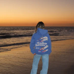Endless Summer Oversized Lux Hoodie in Vintage Washed Blue | Fragment Clothing Streetwear