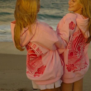 Everything Comes in Waves Hoodie in Pink | Fragment Clothing - View 2