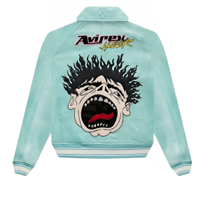 Hellstar Icon Leather Jacket 'Aqua Blue' | Fragment Clothing Streetwear - View 2