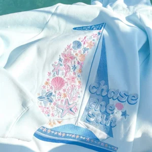 Chase the Sun Relaxed Hoodie in Sky Blue | Fragment Clothing - View 2
