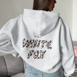Offstage Printed Oversized Hoodie Grey Marle/Leopard | Fragment Clothing Streetwear