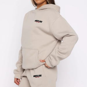 Women’s Club 14 Trinity Moon Light Beige Oversized Hoodie Casual Comfort | Fragment Clothing - View 2