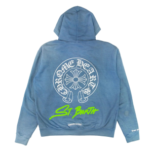 Chrome Hearts St.Barth Exclusive Horseshoe Zip-Up Hoodie Baby Blue | Fragment Clothing - View 2