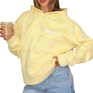 Women’s Lemon Bow Oversized Printed Hoodie Vol. 1 Cozy Fit | Fragment Clothing - View 2