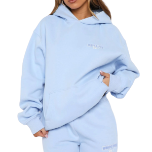 Women’s Vol. 1 Blue Oversized Hoodie Casual Soft Comfort | Fragment Clothing - View 2