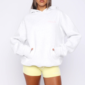 Verano Sixteen Valeria Oversized Hoodie Grey Marle Casual Streetwear | Fragment Clothing - View 2