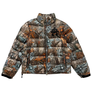 Chrome Hearts x Nike x NOCTA Leather Cross Patch Multi Logo Puffer Jacket Camo | Fragment Clothing Streetwear