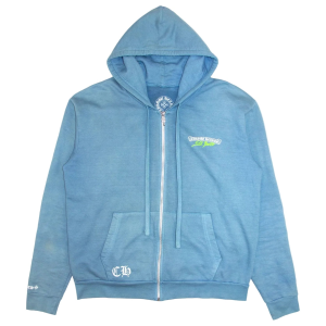 Chrome Hearts St.Barth Exclusive Horseshoe Zip Up Hoodie Baby Blue | Fragment Clothing Streetwear