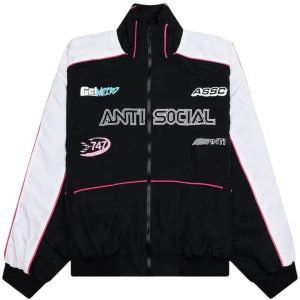 Anti Social Social Club Racing Track Jacket Black | Fragment Clothing Streetwear