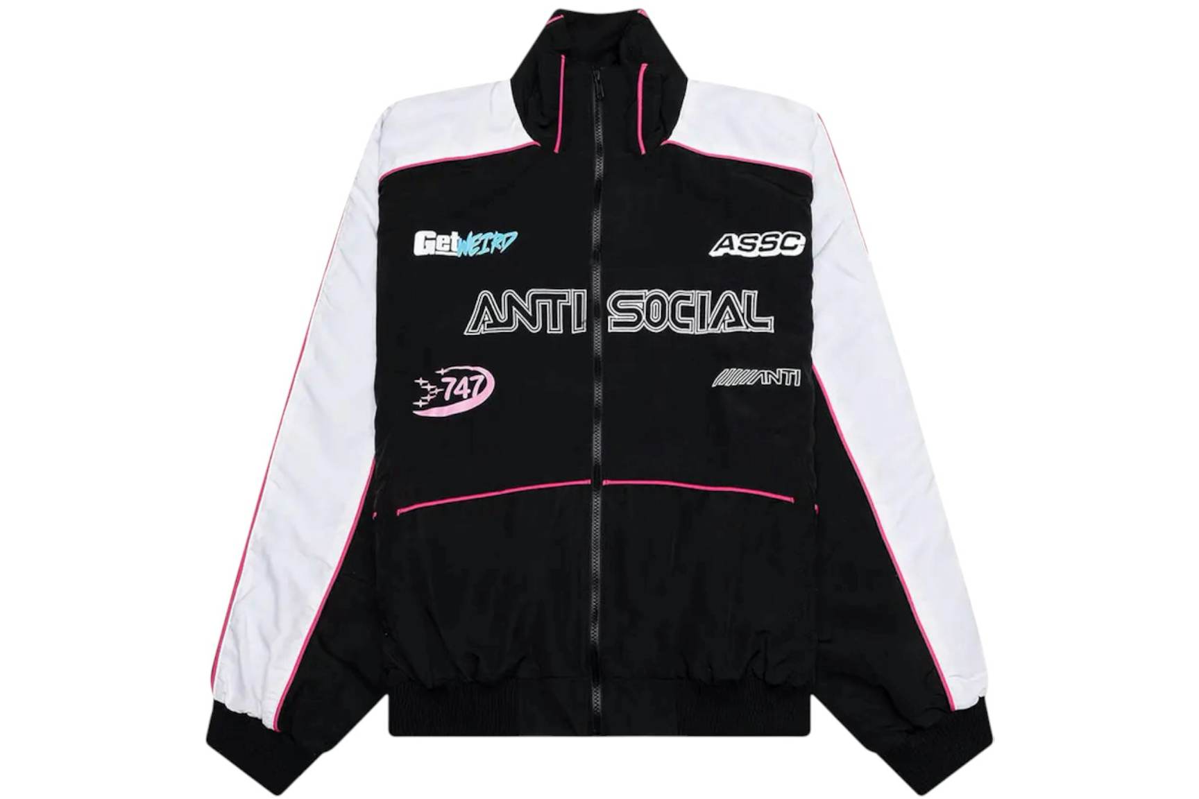 Anti Social Social Club Racing Track Jacket Black Anti Social Social Club Racing Track Jacket Black | Fragment Clothing Streetwear