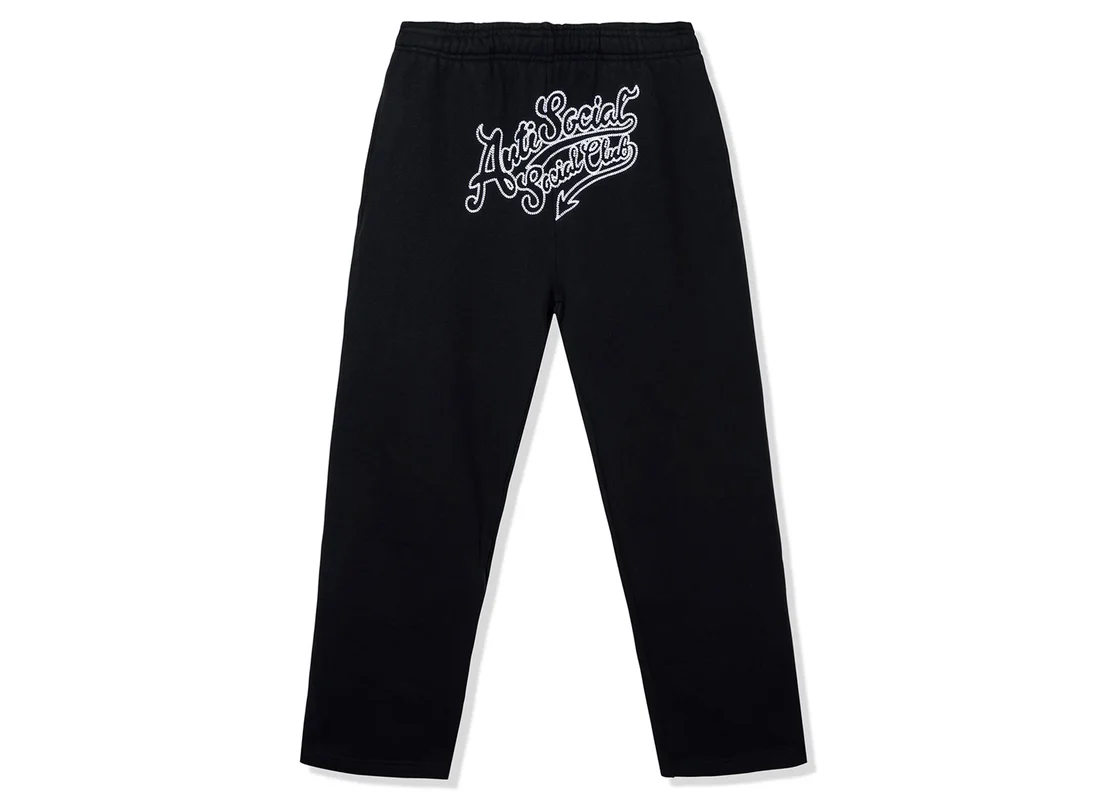 Anti Social Social Club Script Club Pant in Black (1) Anti Social Social Club Script Club Pant in Black (1) | Fragment Clothing