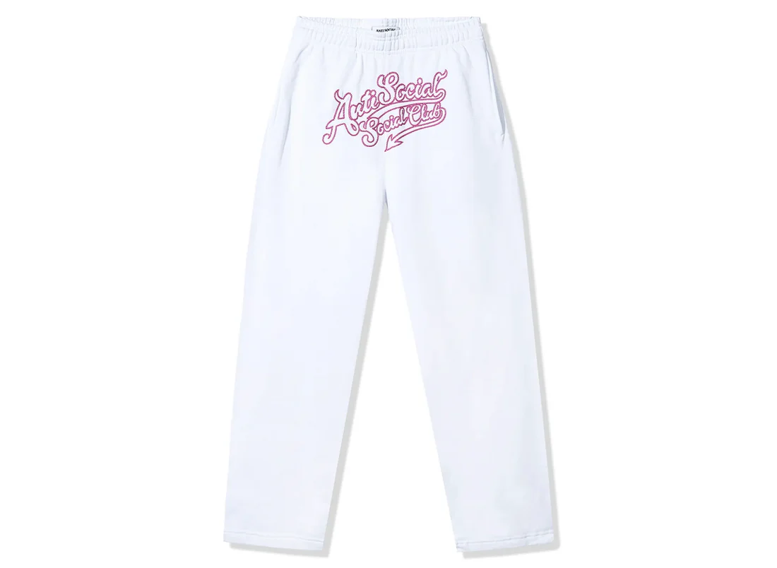 Anti Social Social Club Script Club Pant in White (1) Anti Social Social Club Script Club Pant in White (1) | Fragment Clothing