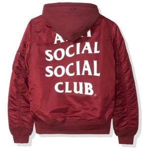 Anti Social SocialClub Smog MA1Alpha Jacket(FW19)Burgundy (1) | Fragment Clothing Streetwear