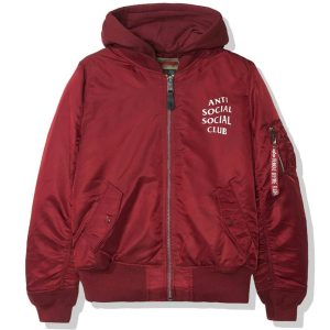 Anti Social SocialClub Smog MA1Alpha Jacket(FW19)Burgundy (2) | Fragment Clothing Streetwear