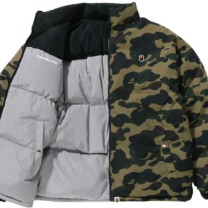 BAPE 1st Camo Reversible Down Jacket (FW25) Green (2) | Fragment Clothing Streetwear