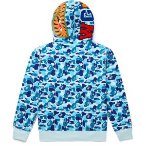 BAPE ABC Camo Shark Full Zip Hoodie Blue (1) | Fragment Clothing Streetwear