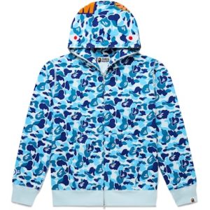 BAPE ABC Camo Shark Full Zip Hoodie Blue (2) | Fragment Clothing Streetwear
