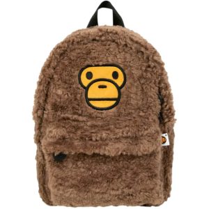 BAPE Baby Milo Sherpa fur Mini Backpack Coffee (2) | Fragment Clothing