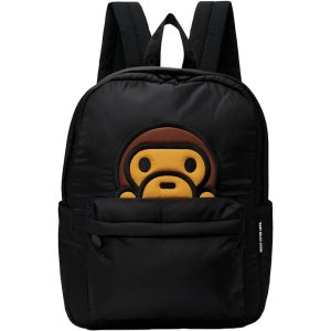 BAPE Baby Milo Soft Backpack Black (2) | Fragment Clothing