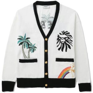 BAPE Black Ape Head Embroidery Cardigan White (1) | Fragment Clothing