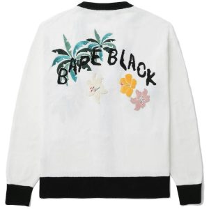 BAPE Black Ape Head Embroidery Cardigan White (2) | Fragment Clothing