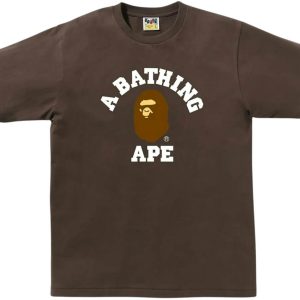 BAPE College Tee (FW25) Brown | Fragment Clothing