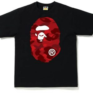 BAPE Color Camo Big Ape Head Tee BlackRed (1) | Fragment Clothing