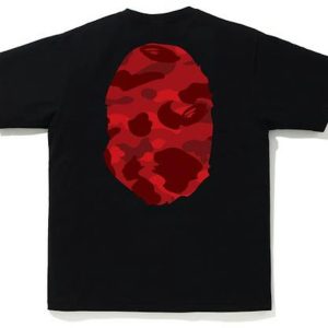 BAPE Color Camo Big Ape Head Tee Black/Red | Fragment Clothing - View 2