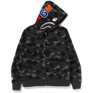 BAPE Color Camo Shark Full Zip Hoodie Black (1) | Fragment Clothing Streetwear