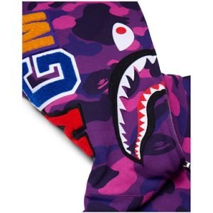BAPE Color Camo Shark Full Zip Hoodie Purple (1) | Fragment Clothing Streetwear