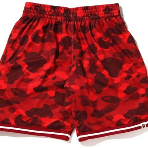 BAPE Color Camo Wide Fit Basketball Shorts Red | Fragment Clothing Streetwear