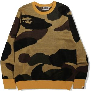 BAPE Giant 1st Camo Wide Fit Knit Yellow | Fragment Clothing