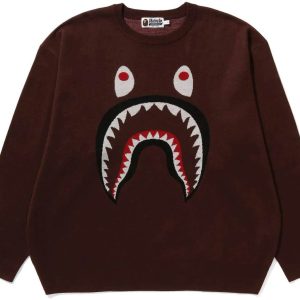 BAPE Shark Jacquard Knit Sweater Purple | Fragment Clothing