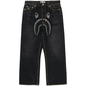 BAPE Shark Relaxed Fit Denim Pants Indigo | Fragment Clothing