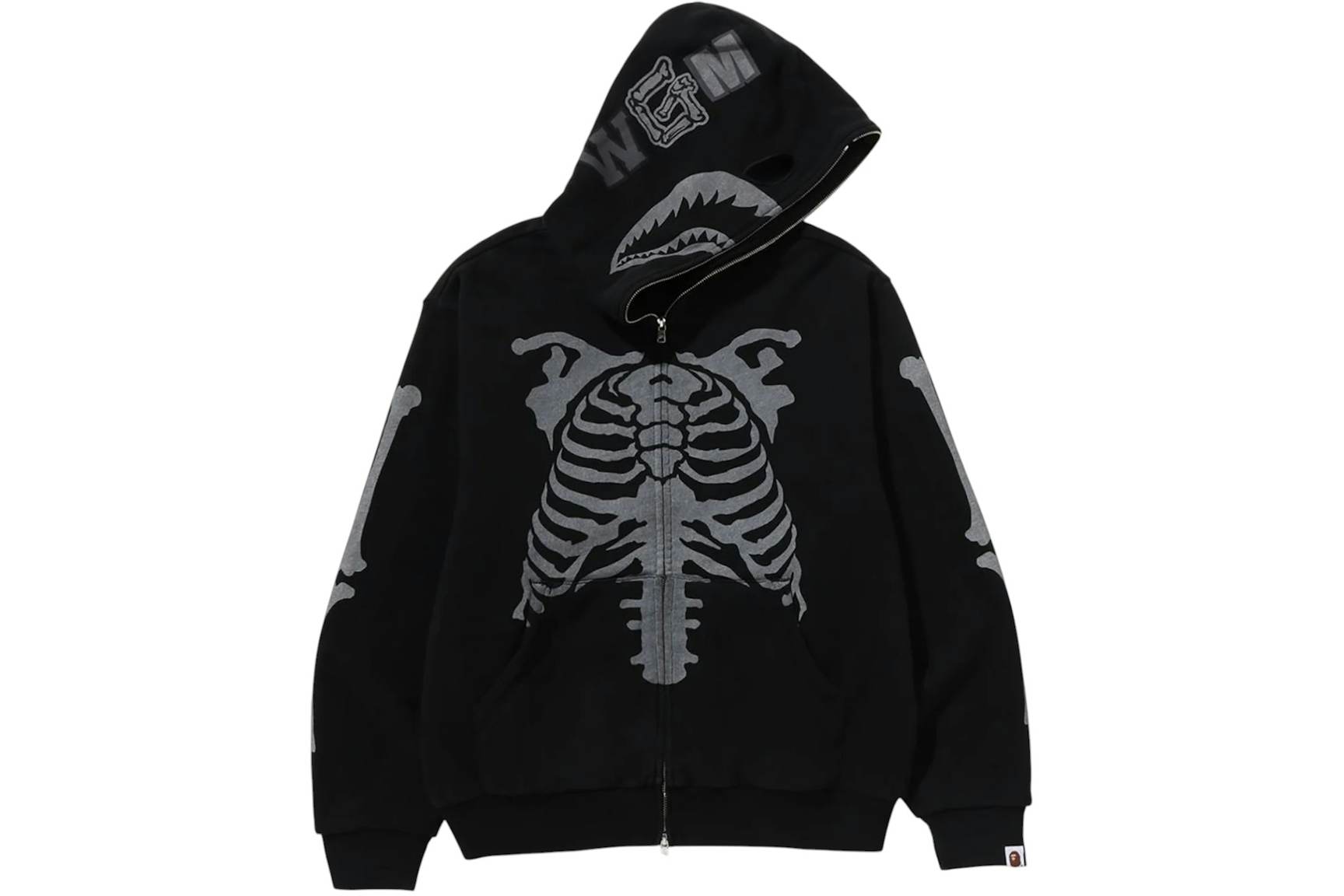 BAPE Skeleton Shark Heavy Washed Cropped Fit Full Zip Hoodie (1) BAPE Skeleton Shark Heavy Washed Cropped Fit Full Zip Hoodie (1) | Fragment Clothing Streetwear
