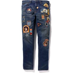 BAPE Slim Fit Crazy Patch Jeans (1) | Fragment Clothing