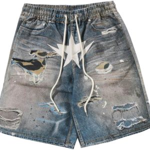 BAPE Sta Fake Print Relaxed Fit Short Light Indigo (1) | Fragment Clothing
