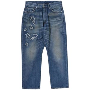 BAPE Sta Patch Work Loose Fit Denim PantsIndigo Blue (1) | Fragment Clothing