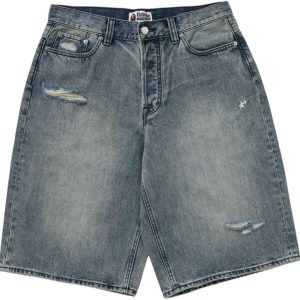 BAPE Sta Relaxed Fit Denim Shorts Light Indigo | Fragment Clothing Streetwear