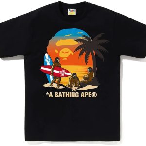 BAPE Sunset Beach Ape Head Tee | Fragment Clothing