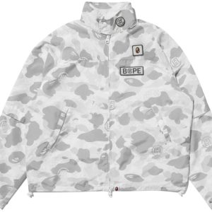 BAPE x CLOT Camo Sleeve Detachable Rain Jacket White (1) | Fragment Clothing Streetwear