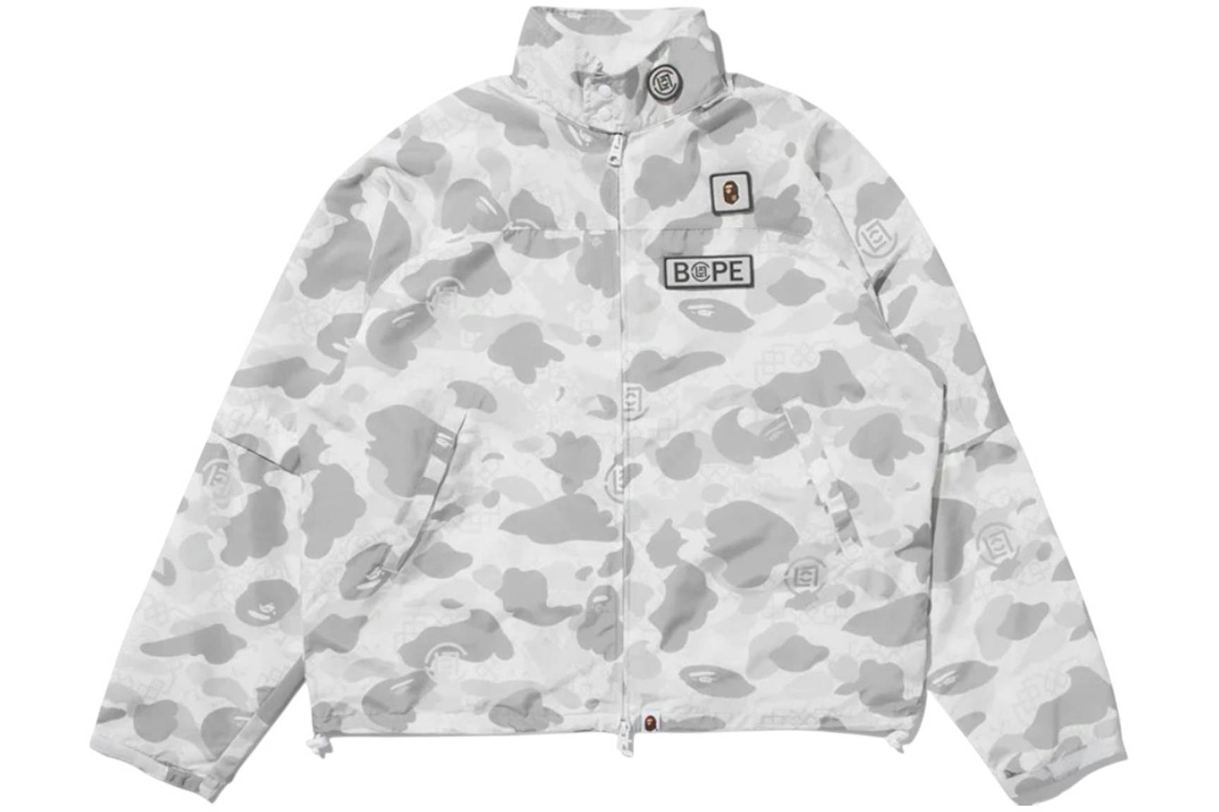 BAPE x CLOT Camo Sleeve Detachable Rain Jacket White (1) BAPE x CLOT Camo Sleeve Detachable Rain Jacket White (1) | Fragment Clothing Streetwear