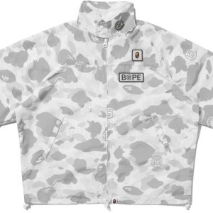 BAPE x CLOT Camo Sleeve Detachable Rain Jacket White (2) | Fragment Clothing Streetwear