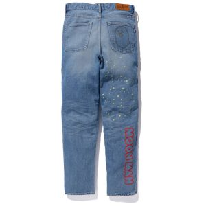 BAPE x Kid Cudi Damaged Denim Pants Light Wash (2) | Fragment Clothing